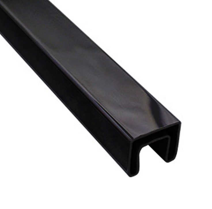 Slotted Rail Square 21 x 25mm Stainless Steel 2900mm - Black